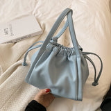Fold Drawstring Shoulder Bag, Pure Female Messenger Bag