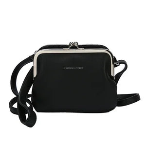 Retro Double-Layer Clip Bag Shoulder Messenger Bag