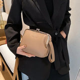 Retro Double-Layer Clip Bag Shoulder Messenger Bag