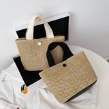 Rural Wind Portable Straw Bag for Beach Vacation