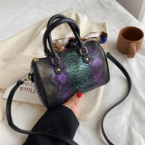 Snake Pattern Leather Ladies Shoulder Bag Soft PU Shoulder Strap Adjustable