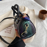 Snake Pattern Leather Ladies Shoulder Bag Soft PU Shoulder Strap Adjustable
