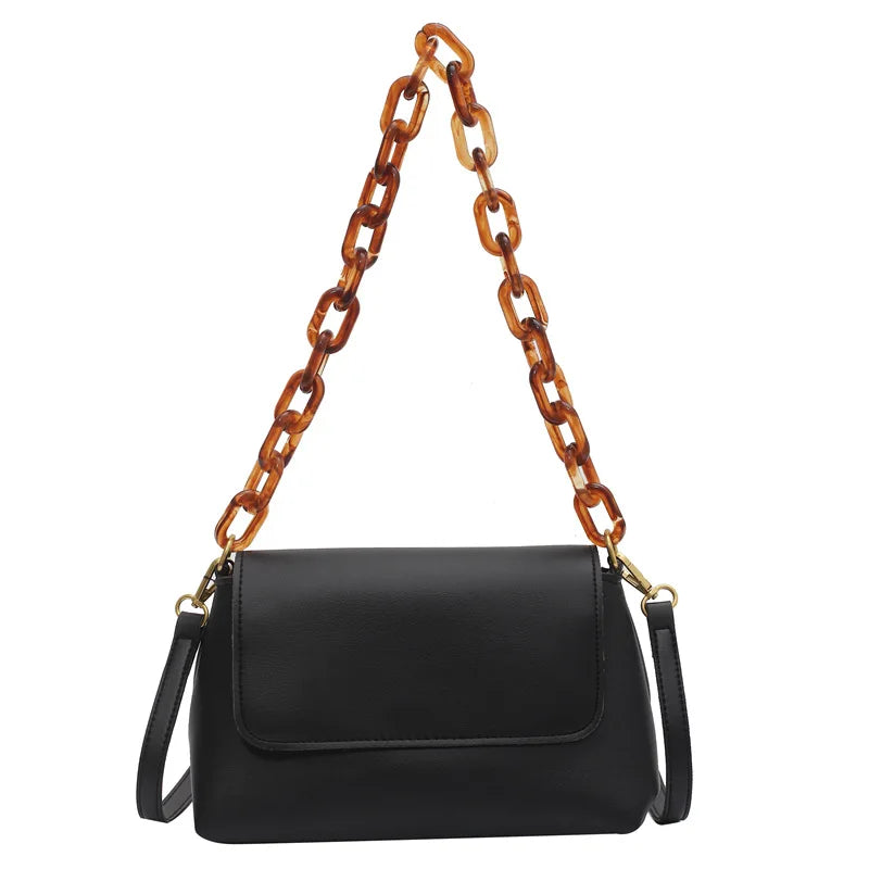 Retro Hand Chain Small Square Bag Soft Leather Shoulder Bag