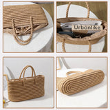 Straw Woven Beach Bag Large Capacity Seaside Basket
