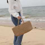 Straw Woven Beach Bag Large Capacity Seaside Basket
