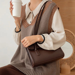 Retro Briefcase Shoulder Bag Wild Casual Underarm Bag