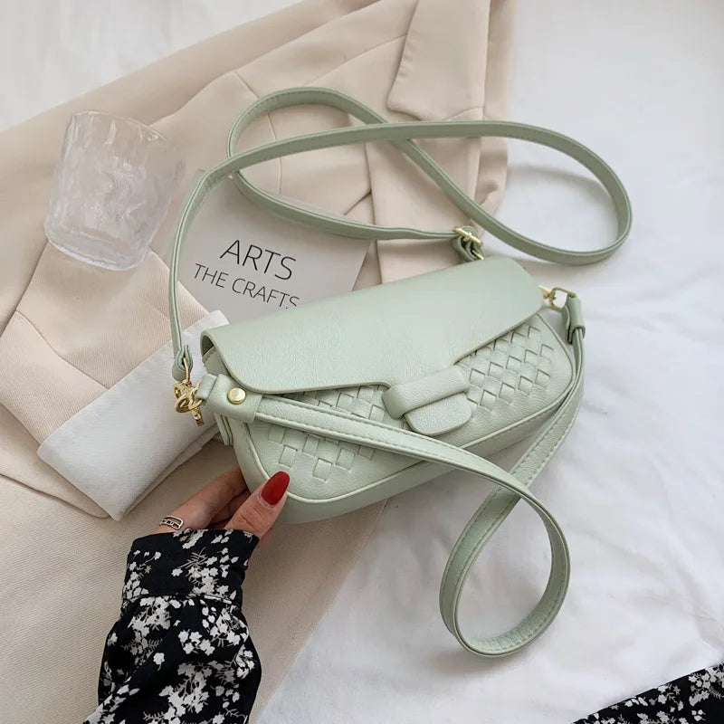 One-Shoulder Small Square Bag with Chain Messenger Strap