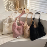 Plush Autumn Winter Messenger Bag Large Capacity One-Shoulder Western Wild