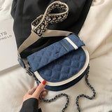 Rhombus Chain Messenger Bag Broadband One-Shoulder Saddle Bag