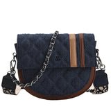 Rhombus Chain Messenger Bag Broadband One-Shoulder Saddle Bag