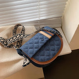 Rhombus Chain Messenger Bag Broadband One-Shoulder Saddle Bag