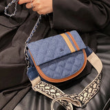 Rhombus Chain Messenger Bag Broadband One-Shoulder Saddle Bag
