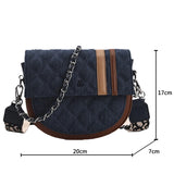 Rhombus Chain Messenger Bag Broadband One-Shoulder Saddle Bag