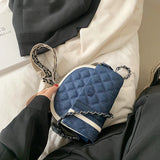 Rhombus Chain Messenger Bag Broadband One-Shoulder Saddle Bag