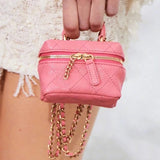 Women's Rhombic Lipstick Pack Crossbody Round Bag