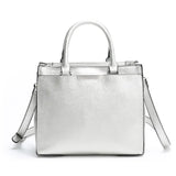 Women's PU Leather Shoulder Bag Solid Cross Pattern Multi-Level Handbag