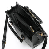 Women's PU Leather Shoulder Bag Solid Cross Pattern Multi-Level Handbag