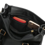 Women's PU Leather Shoulder Bag Solid Cross Pattern Multi-Level Handbag