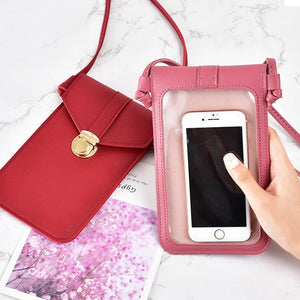 Women's Transparent Touchscreen Shoulder Messenger Bag