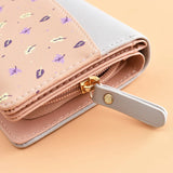 Women's Long Wallet with Contrast Splicing