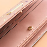 Women's Long Wallet with Contrast Splicing