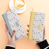 Women's Long Wallet with Contrast Splicing