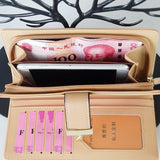 Women's Long Card Wallet with Creative Leaf Design