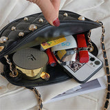 Semicircle Shoulder Bag Texture Western Chain Female Messenger Bag
