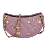 Semicircle Shoulder Bag Texture Western Chain Female Messenger Bag