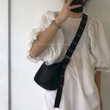 Retro Messenger Bag Pin Buckle Nylon Shoulder Bag