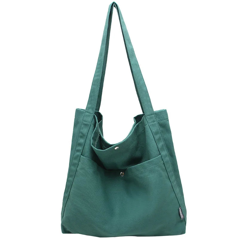 Large Capacity Canvas Bucket Bag Female Japanese Versatile Shoulder Bag