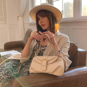 Soft Leather Cloud Bag - Spring Niche Fold Chain One-Shoulder