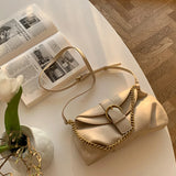 Soft Leather Cloud Bag - Spring Niche Fold Chain One-Shoulder