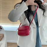 Retro Red Saddle Bag Crossbody Small Bag Women's Mobile Phone Bag