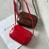 Retro Red Saddle Bag Crossbody Small Bag Women's Mobile Phone Bag