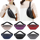 Unisex Pink Fanny Pack Geometric Waist Bag Laser Phone Pouch