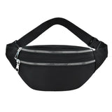 Unisex Pink Fanny Pack Geometric Waist Bag Laser Phone Pouch