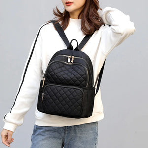 2021 Female Waterproof Plaid Shoulder Backpack