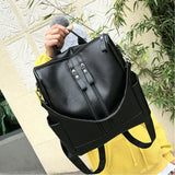 2021 Youth PU Leather Backpack for Students School Bag