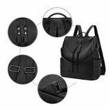 2021 Youth PU Leather Backpack for Students School Bag