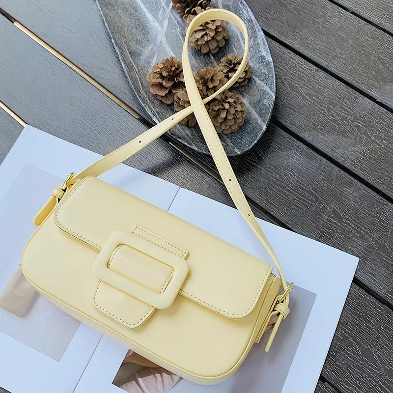 2021 Retro PU Leather Shoulder Bag Women Messenger Handbag