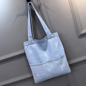 2021 Ladies Large Denim Tote Bag Shoulder Crossbody Purse