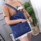 2021 Ladies Large Denim Tote Bag Shoulder Crossbody Purse