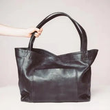 2021 Retro Oil Wax Leather Tote Bag Women's Handbag Large Capacity Shoulder Bag