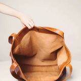 2021 Retro Oil Wax Leather Tote Bag Women's Handbag Large Capacity Shoulder Bag