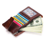 2021 Men's Short Wallet Leather Zipper High Photo Holder Male Wallet