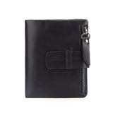 2021 Men's Short Wallet Leather Zipper High Photo Holder Male Wallet