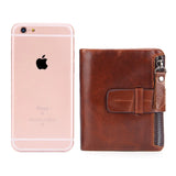 2021 Men's Short Wallet Leather Zipper High Photo Holder Male Wallet