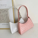 2021 Crocodile Pattern Leather Women's Shoulder Handbag