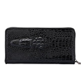 Gothic Crocodile Clutch Bag Men's Leather Wallet Business Zipper Long